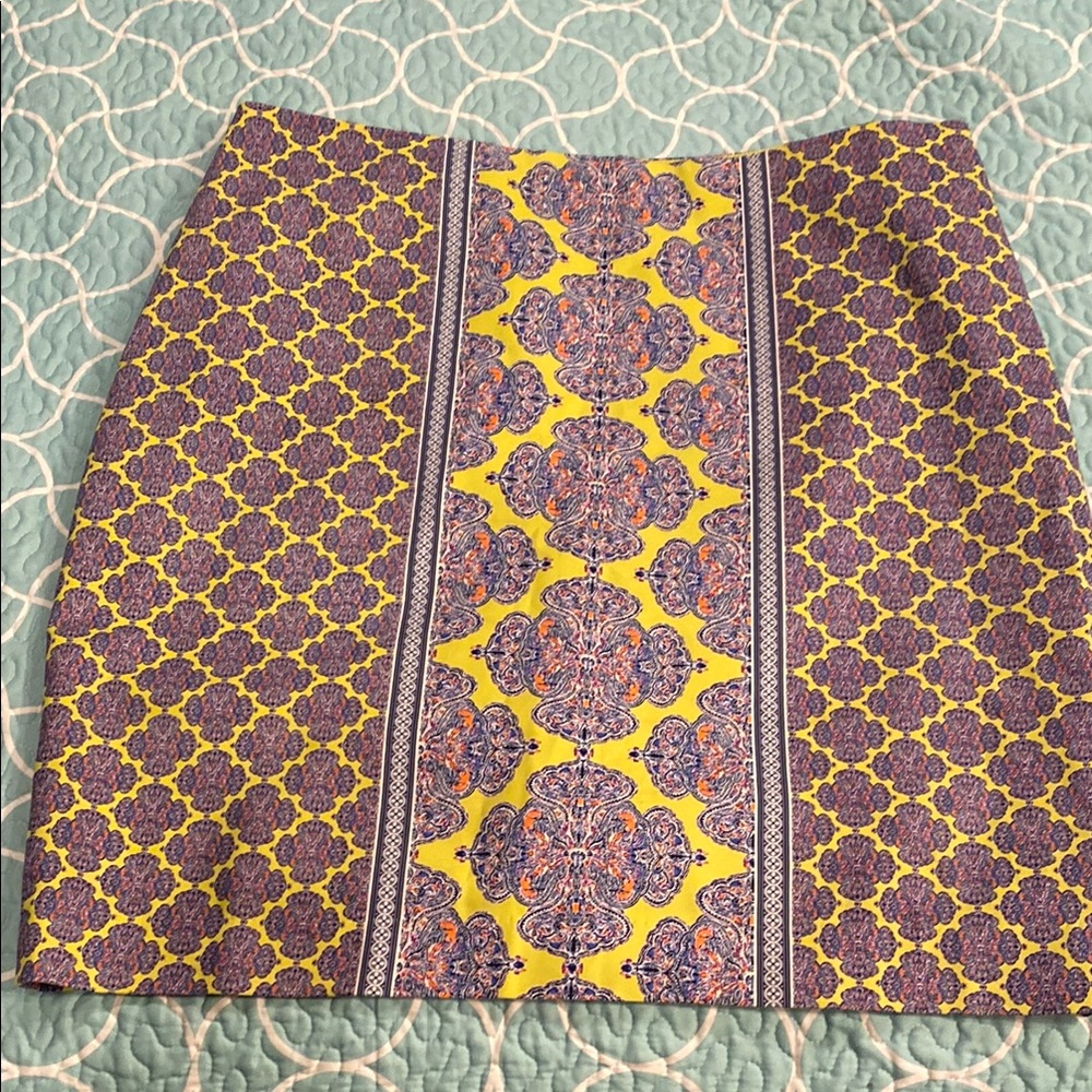 The Limited Yellow and Purple Mini Pencil Skirt size 18